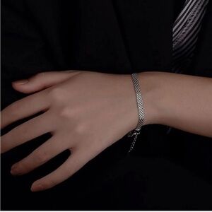 Silver 14k Silver Plated Mesh Bracelet